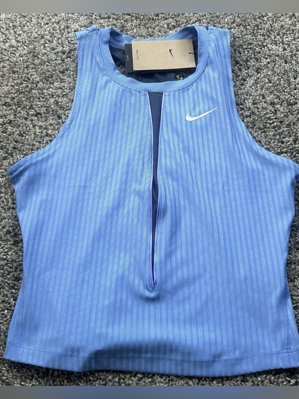 Nike Court Women's Slam Tennis Tank Top Blue Dri-Fit Blue Size Large HJ8249-494
